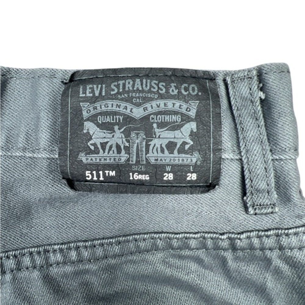 Levi's 511 Slim Jeans Boys Size 16R 28x28‎ Dark Gray Denim Excellent! - Picture 6 of 14